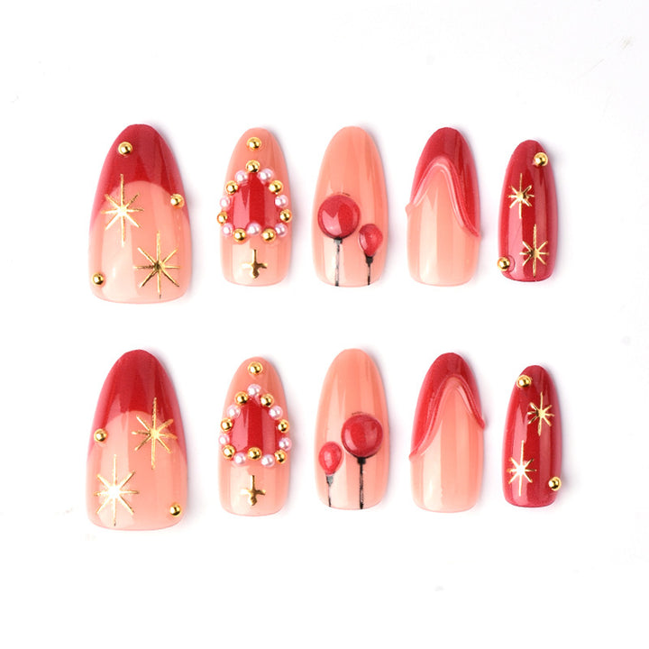 Heart-Inspired Glamorous Press-On Nails