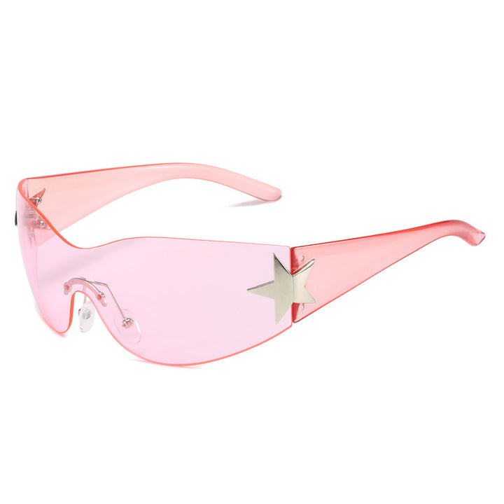 Fashion-Forward Shield Sunglasses with Star Accent Kalsten