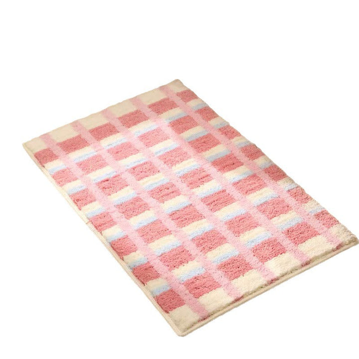 Geometric Textured Plush Bath Mat Kalsten