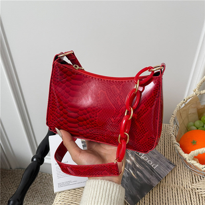 Stylish Textured Snakeskin Effect Handbag Kalsten