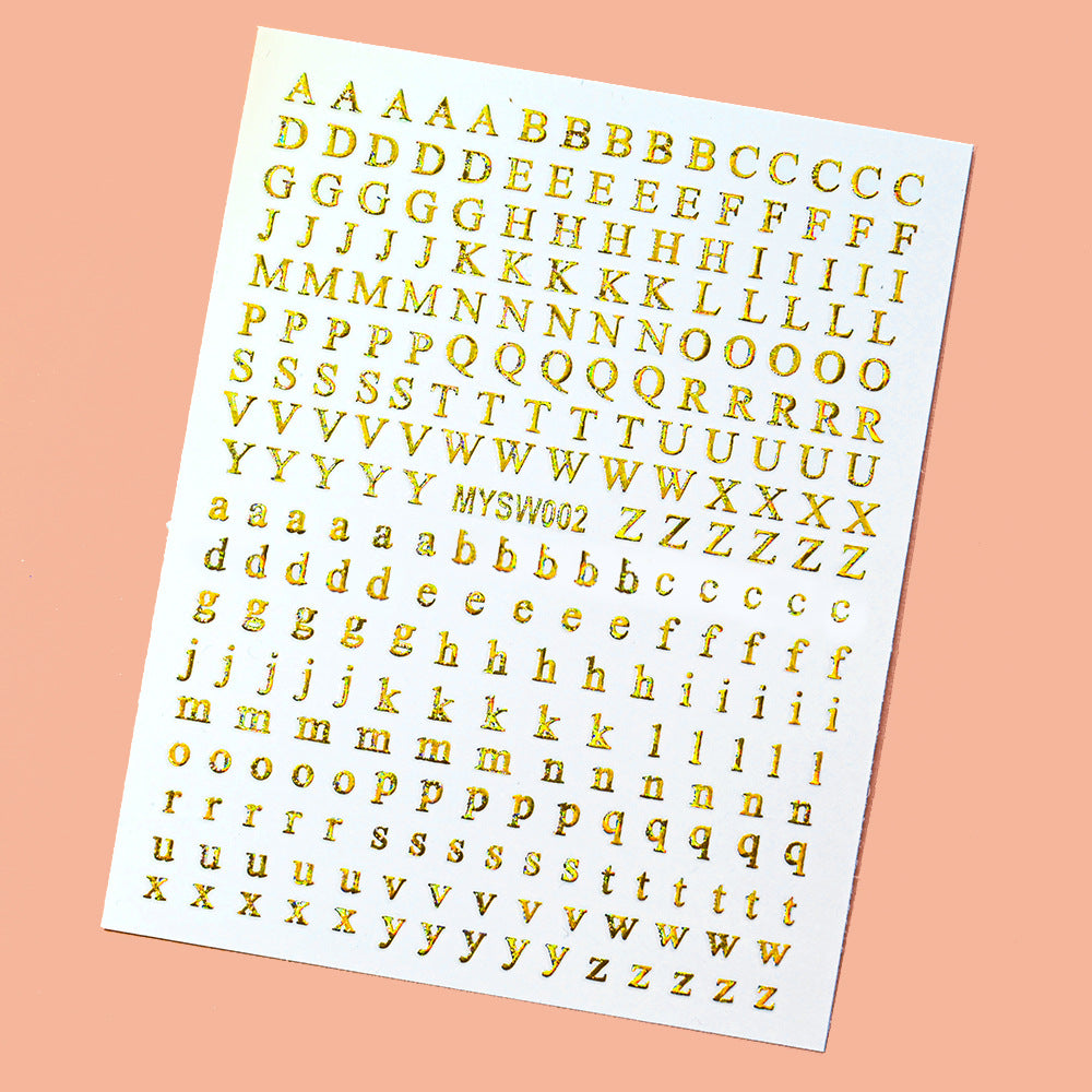 Decorative Alphabet Nail Art Stickers