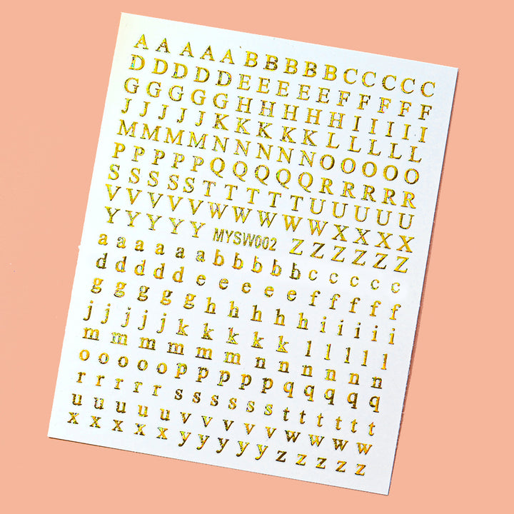 Decorative Alphabet Nail Art Stickers