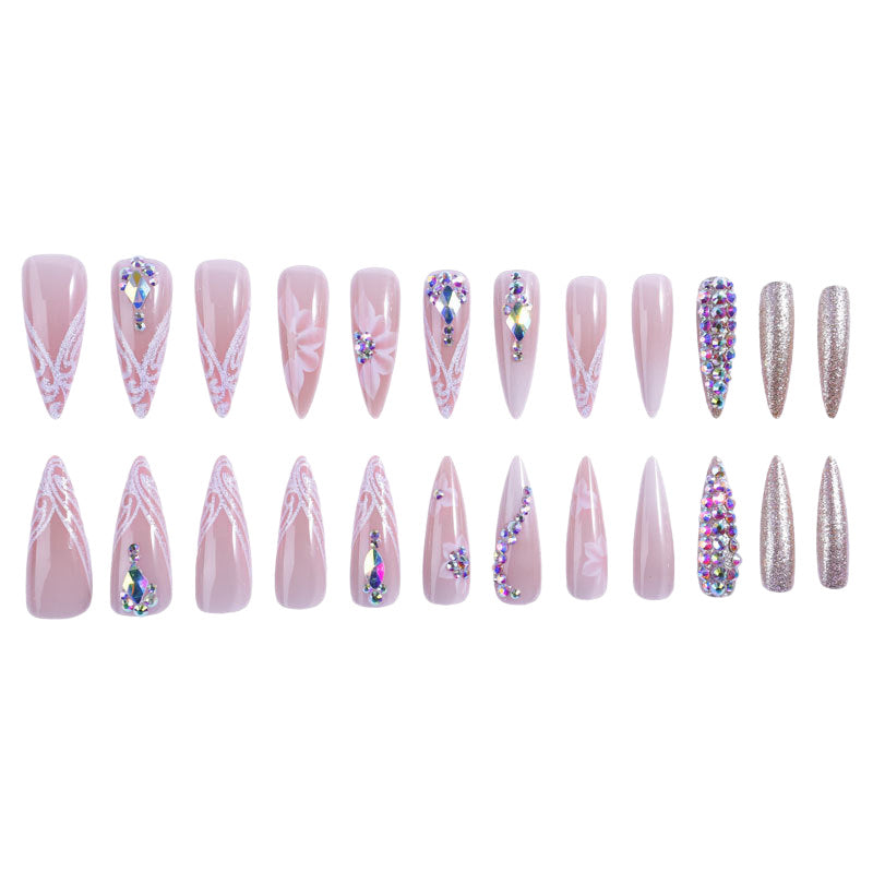 Luxury Rhinestone Stiletto Nail Set