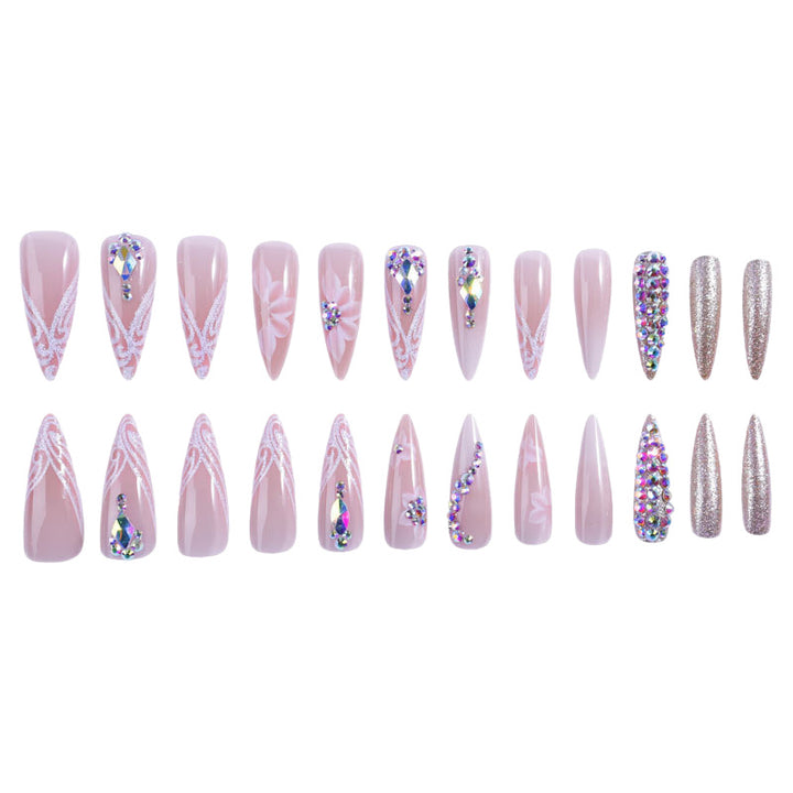 Luxury Rhinestone Stiletto Nail Set