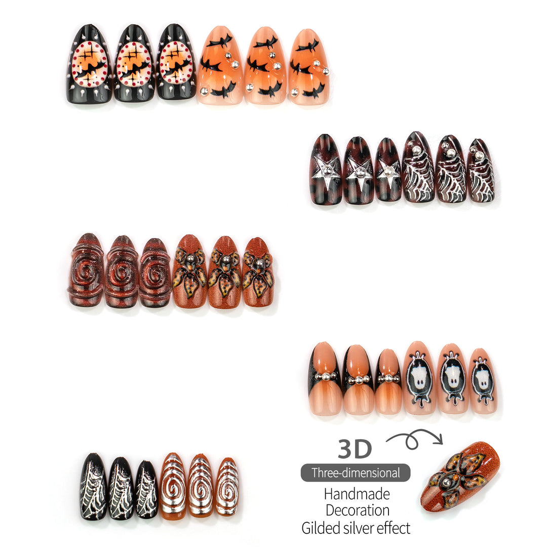 Halloween-Themed Press-On Nail Design
