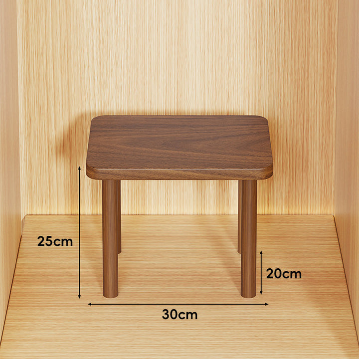 Height-Adjustable Rectangular Wooden Riser Table with Detachable Round Legs