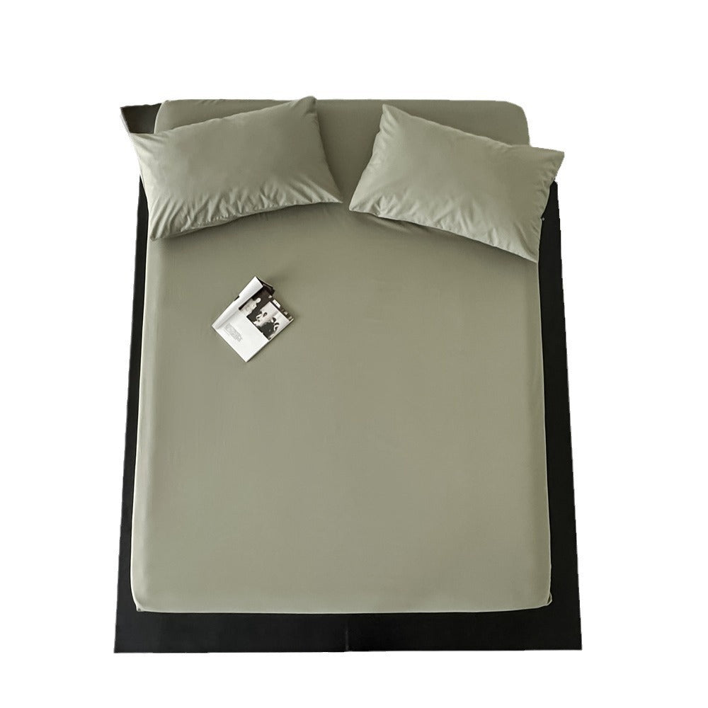 Fitted sheet set with pillowcases made of extra soft cotton jersey and deep hem