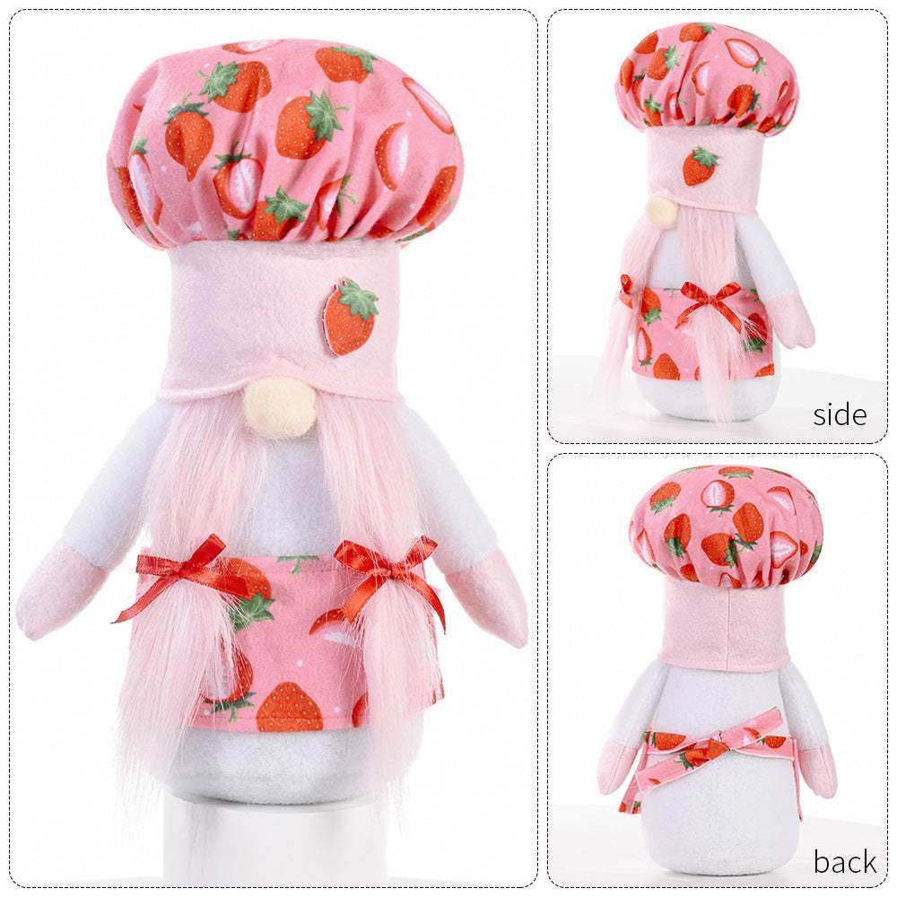 Strawberry Chef Gnome Figurine Kalsten