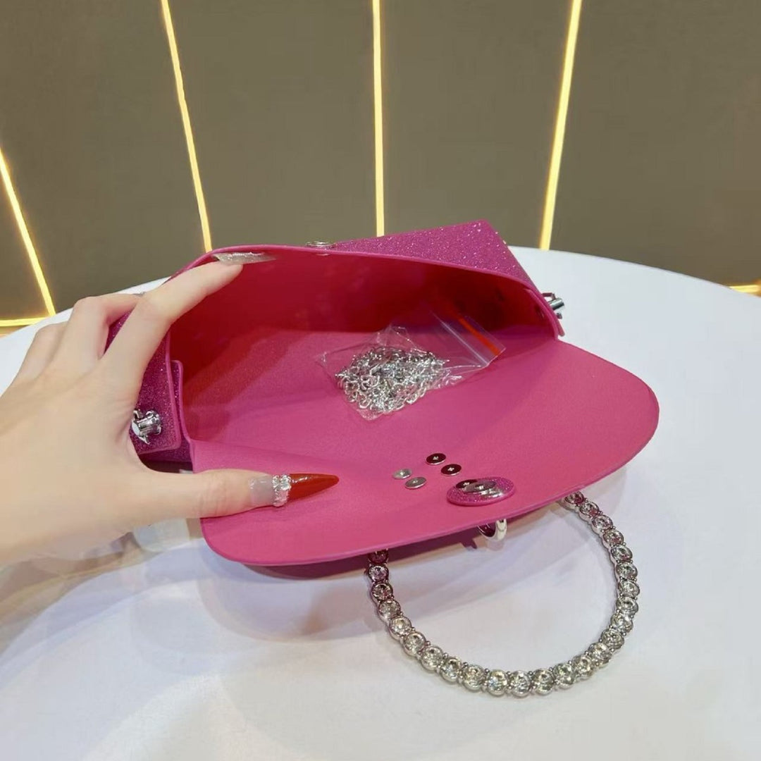 Sparkling Rhinestone-Handled Evening Clutch