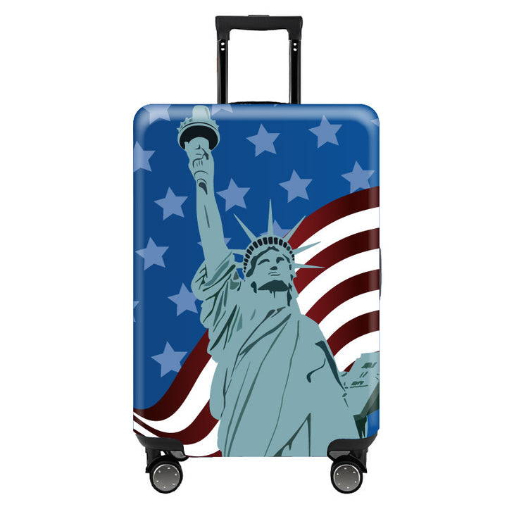 Women's hard-shell suitcase with colorful travel motif Kalsten
