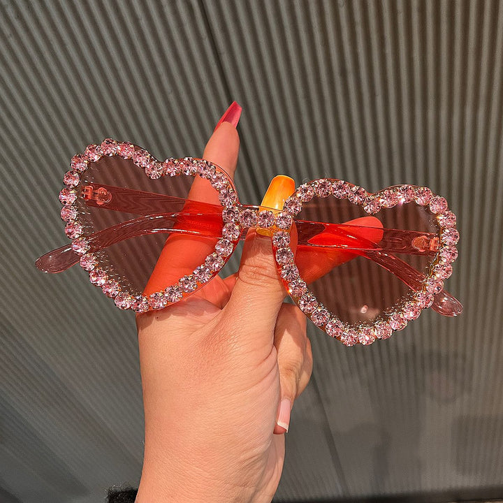 Women's Heart-Shaped Sunglasses with Rhinestone Decoration Kalsten