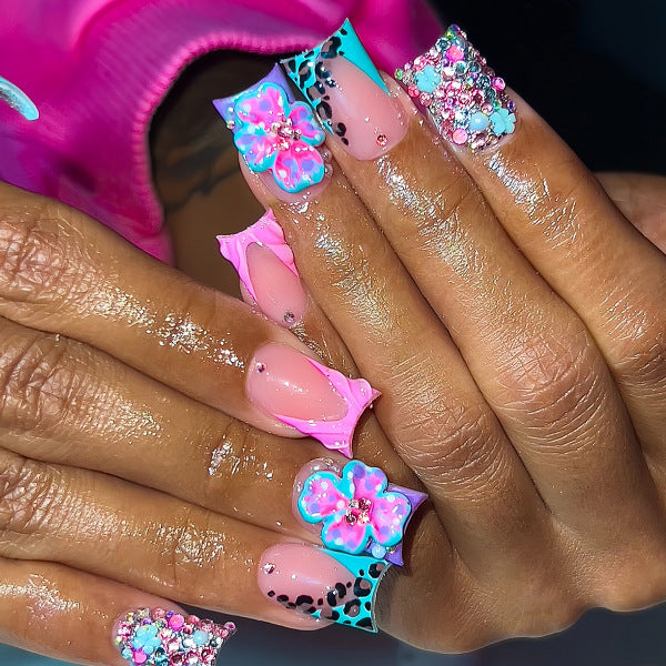 Glamorous Floral-Embellished Nail Art Extensions Kalsten
