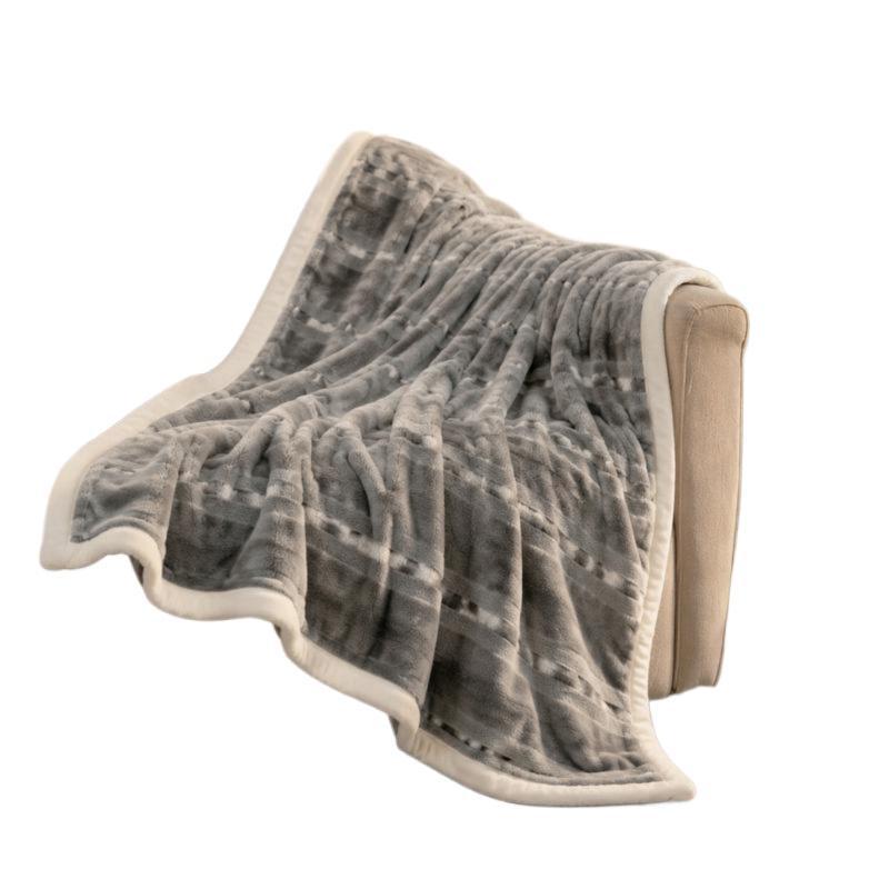 Textured Reversible Fleece Throw Blanket Kalsten