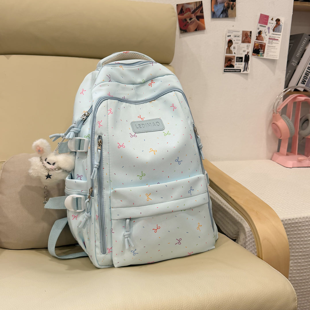 Stylish School Backpack with Fun Patterned Accents Kalsten