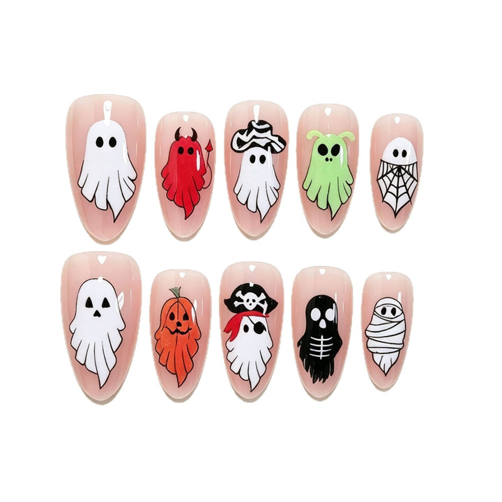 Halloween Nail Art Set with Creative Ghost Designs Kalsten