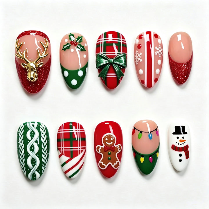 Holiday-Themed Press-On Nail Art Set