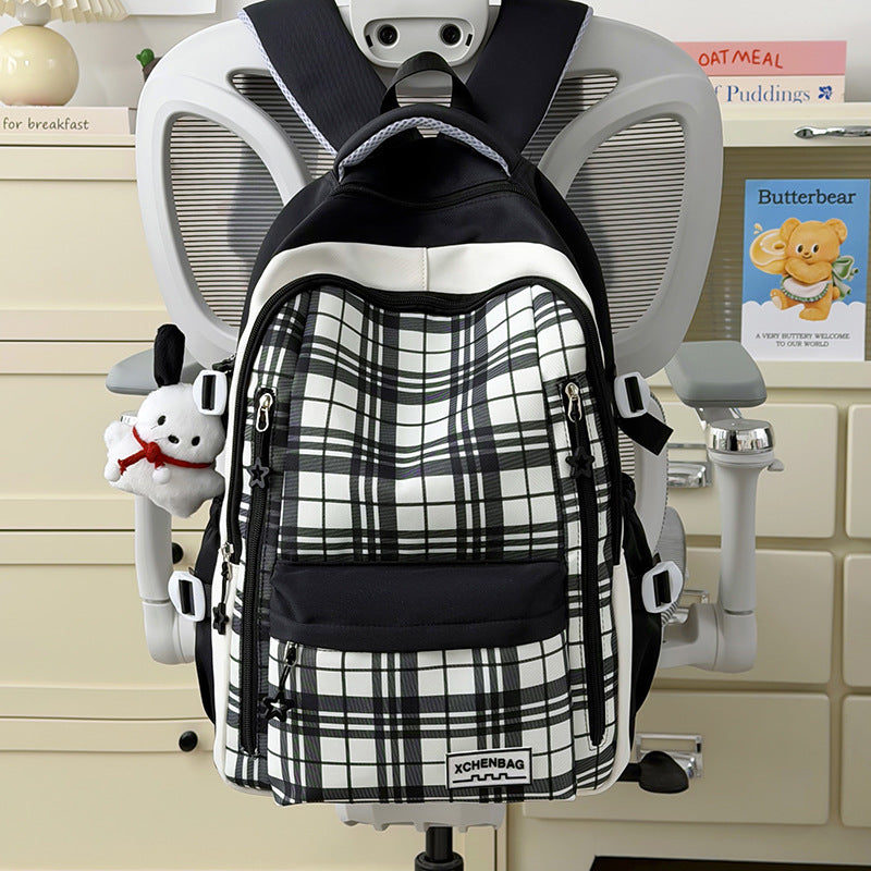 Stylish Checkered Patterned Backpack Kalsten
