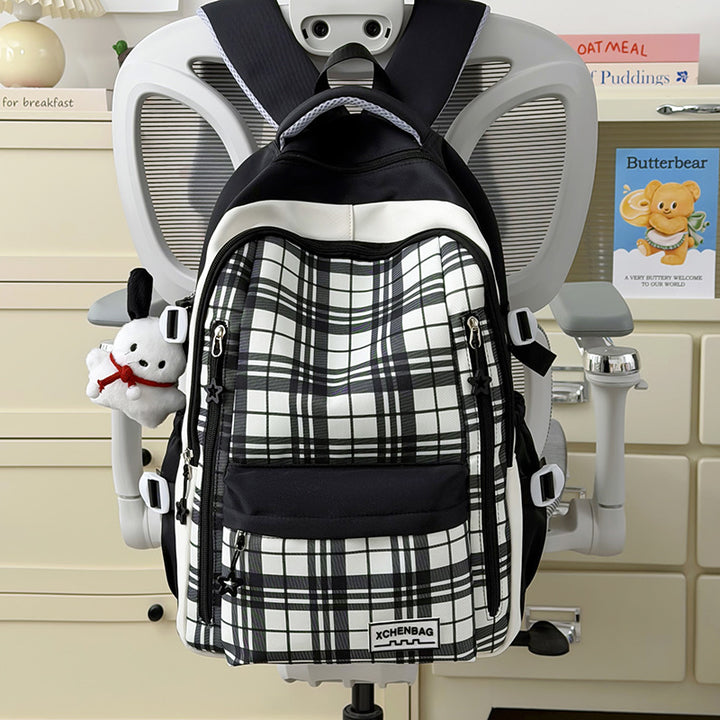 Stylish Checkered Patterned Backpack Kalsten