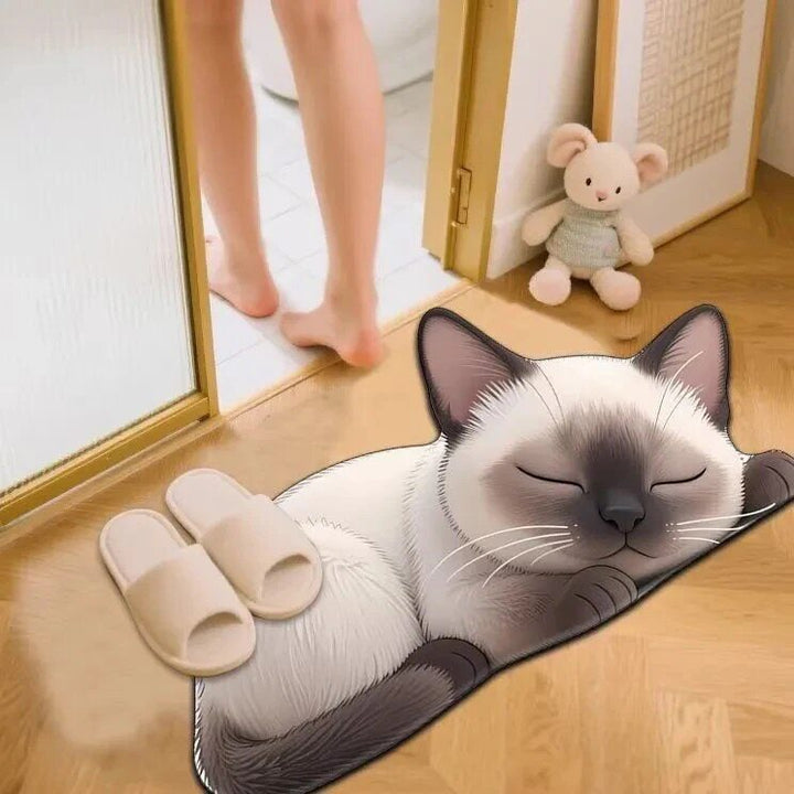 Cute Cat-Themed Bath Mat Kalsten