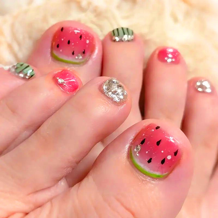 Playful Watermelon-Themed Nail Art Kalsten