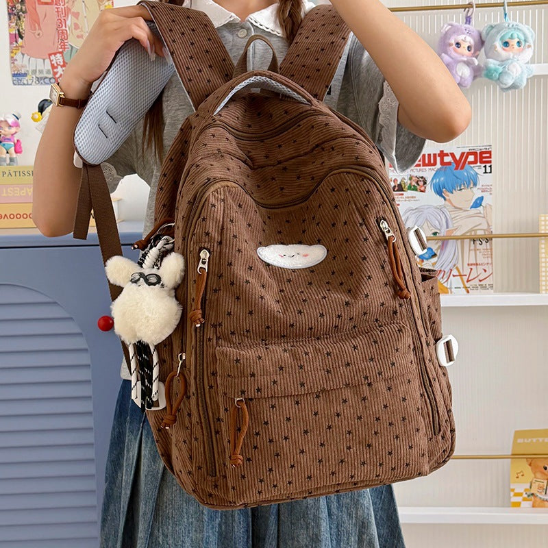 Trendy Star-Embellished Multi-Pocket Backpack Kalsten