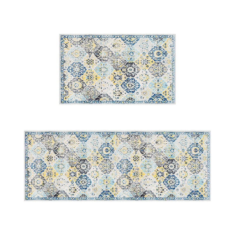 Vintage Floral Pattern Area Mat Set Kalsten