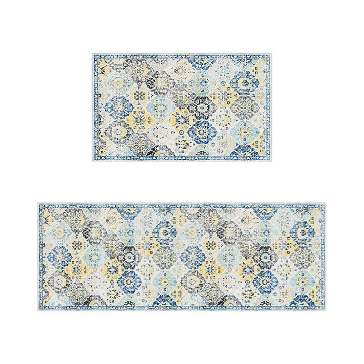 Vintage Floral Pattern Area Mat Set Kalsten