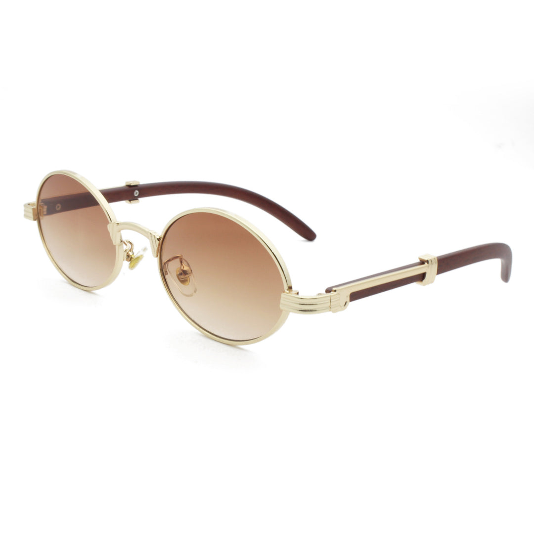 Elegant round sunglasses with high-quality metal frame Kalsten