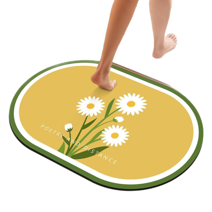Artistic Floral Bath Mat Kalsten