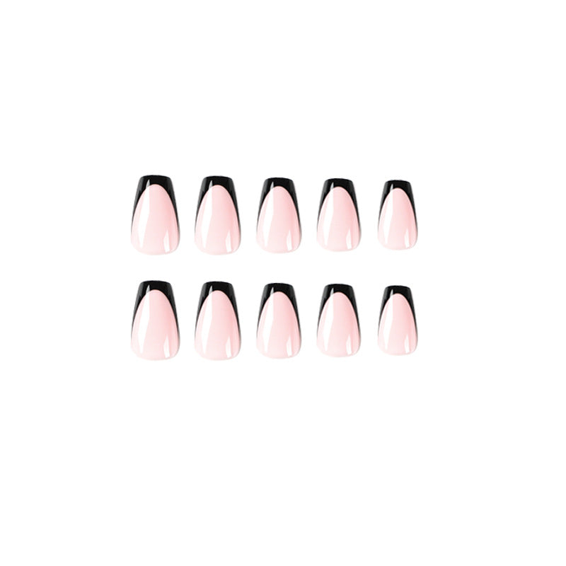 Elegant stiletto nails with contrasting French tip Kalsten