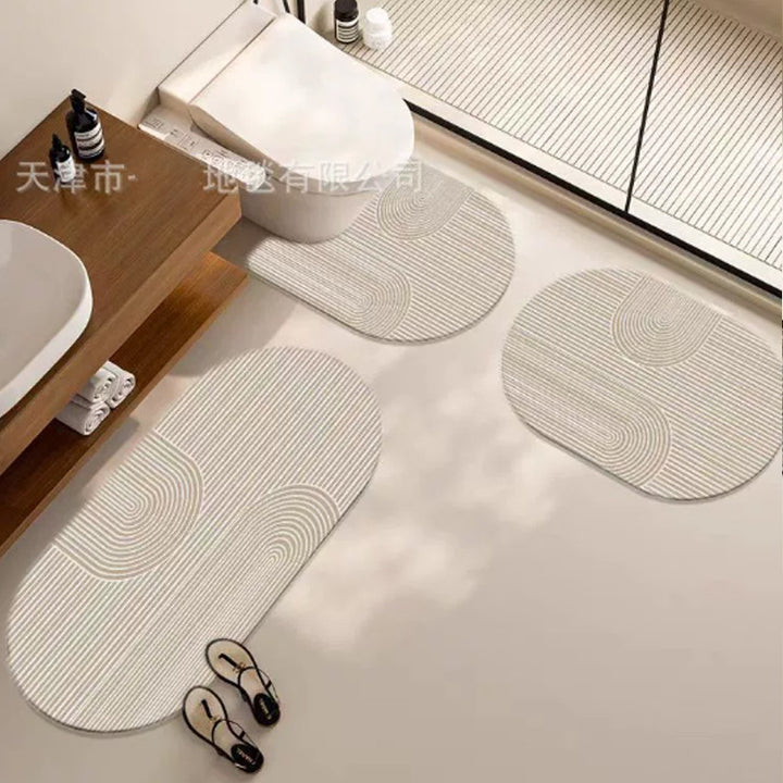 Elegant Textured Bath Mat Set Kalsten
