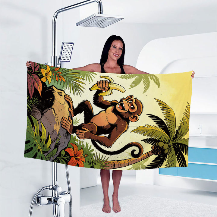 Artistic Gorilla Print Bath Towel Kalsten