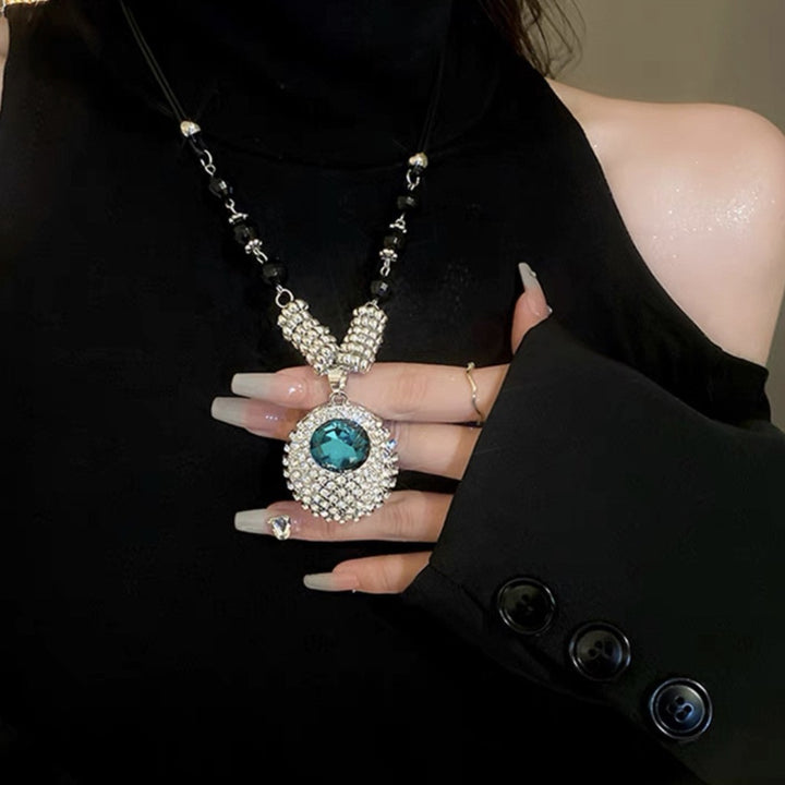 Crystal Embellished Pendant Necklace Kalsten