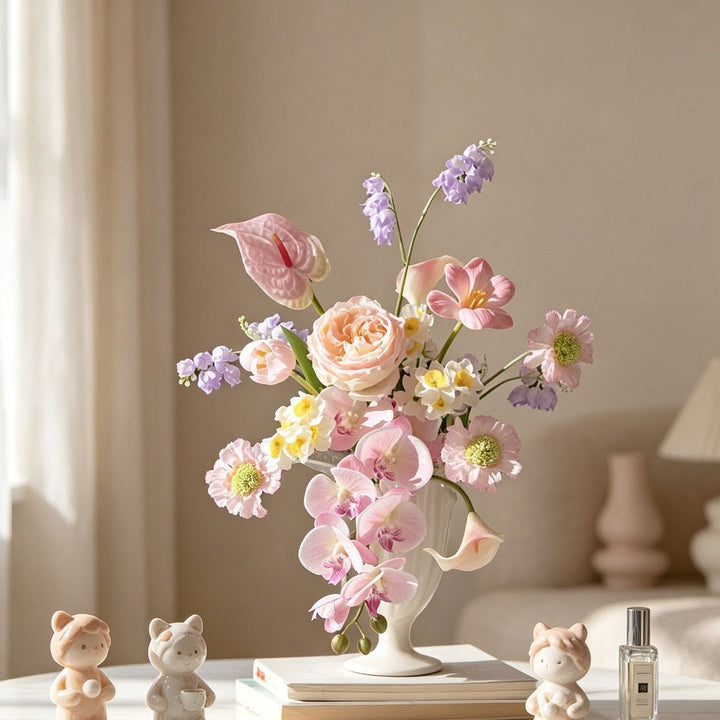Elegant Lifelike Floral Arrangement for Home Decor