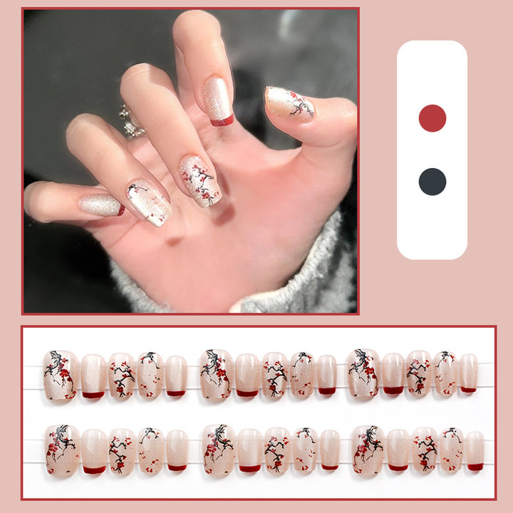 Elegant Floral Artistic Press-On Nails Kalsten