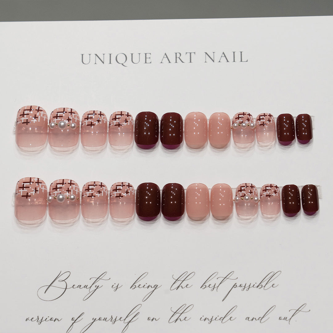Decorative Nail Art with Pearl Accents