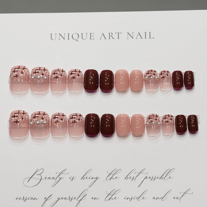 Decorative Nail Art with Pearl Accents