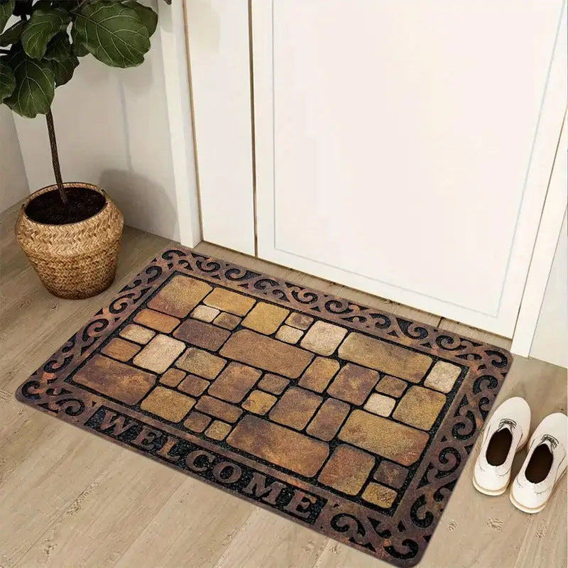 Decorative Stone-Look Entrance Mat