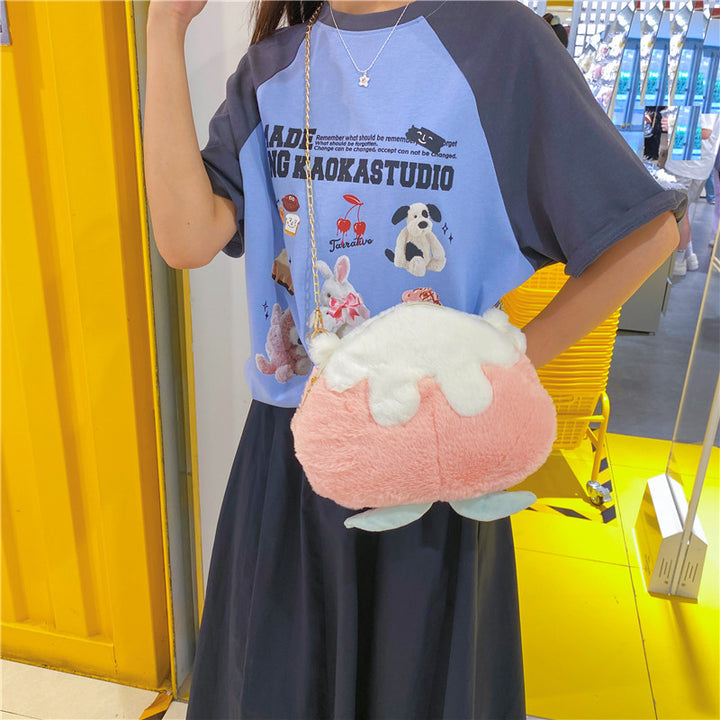 Plush Dessert-Themed Crossbody Bag