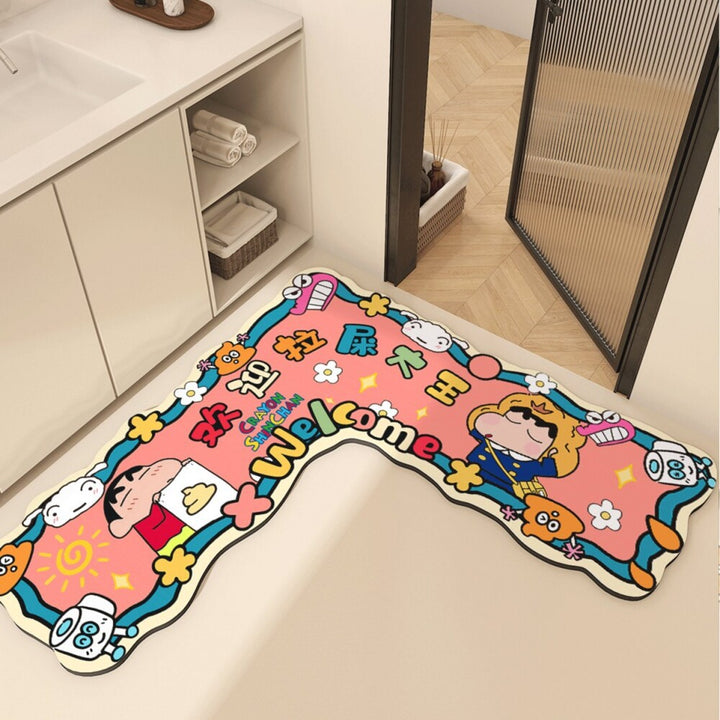 Cartoon Character Welcome Bath Mat Decor