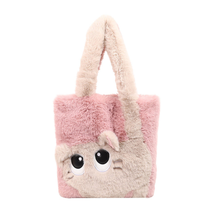 Plush shoulder bag with cat motif Kalsten