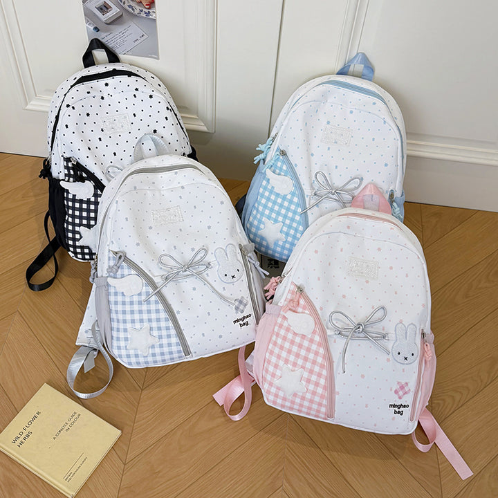Cute Illustrated Star-Print Backpack Kalsten