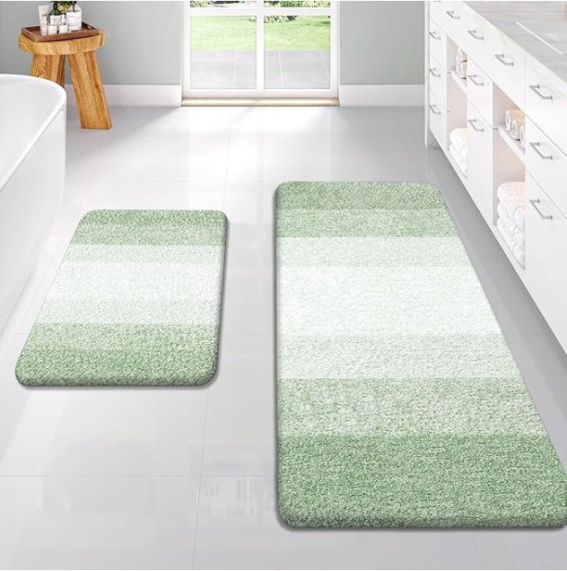 Soft Striped Bath Mat Set