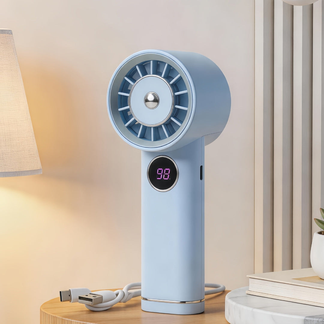 Women Portable Mini Fan with Digital Display Kalsten