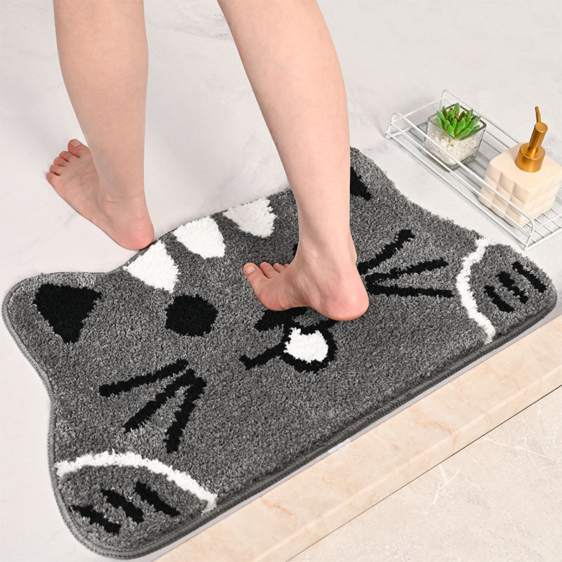 Whimsical Cat-Themed Bath Mat Kalsten