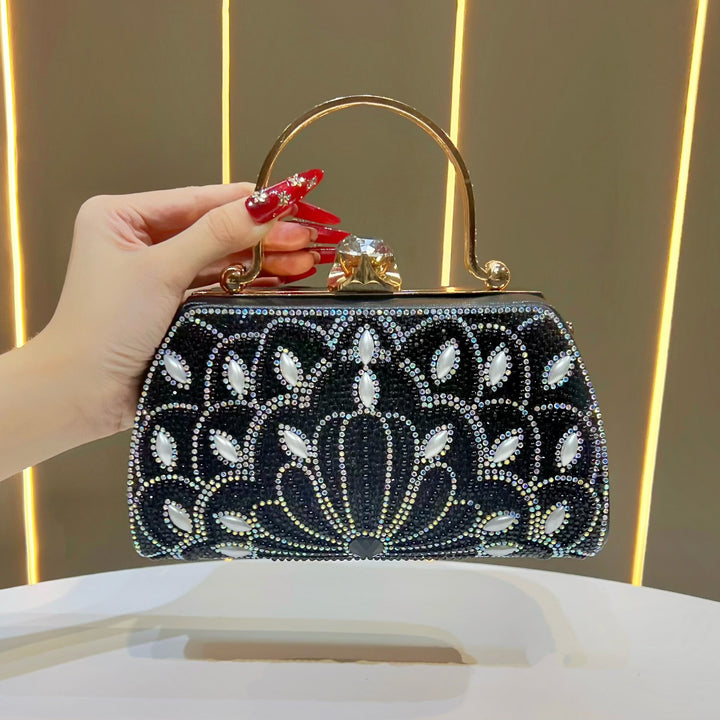 Ornate Crystal-Embellished Handbag