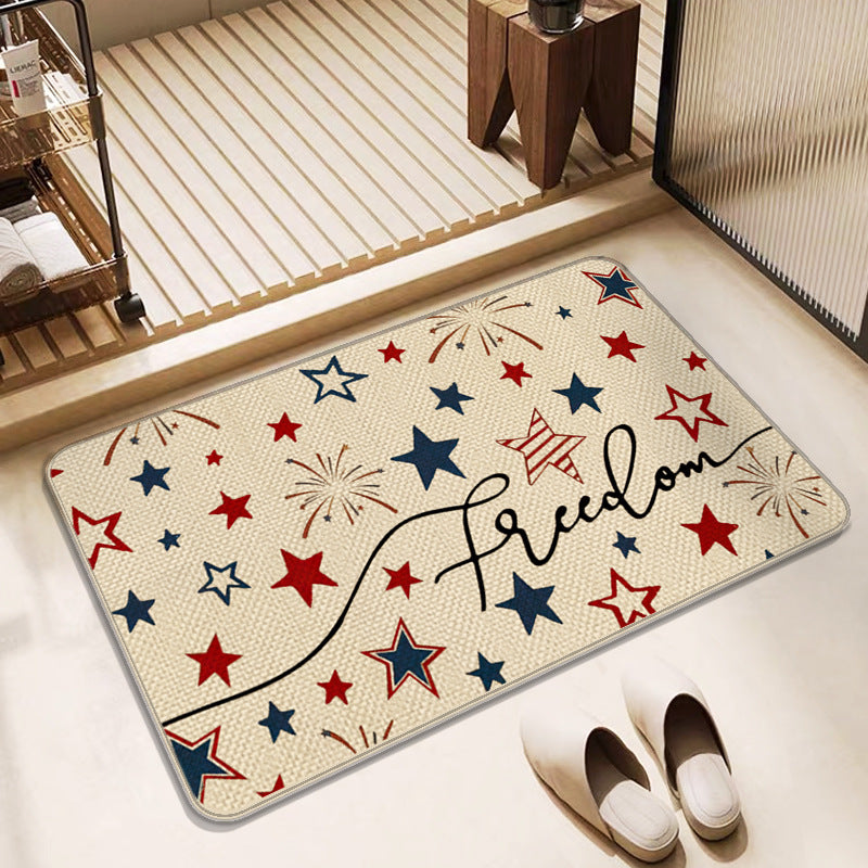 Colorful Paw Print Bath Mat