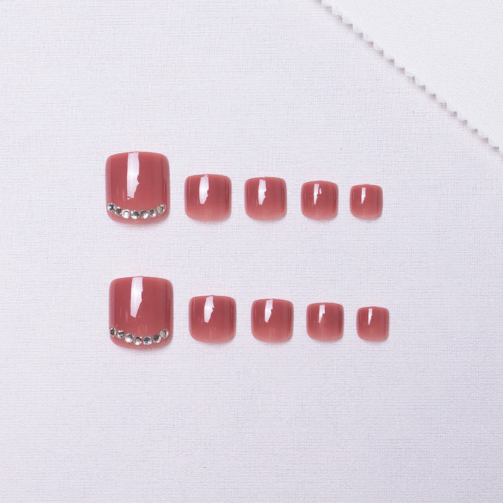 Luxurious Rhinestone-Embellished Pedicure