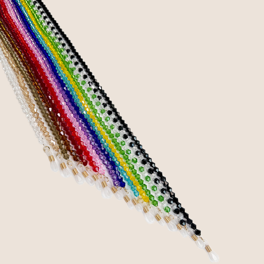 Beaded Eyewear Chain with Clear Tips Kalsten