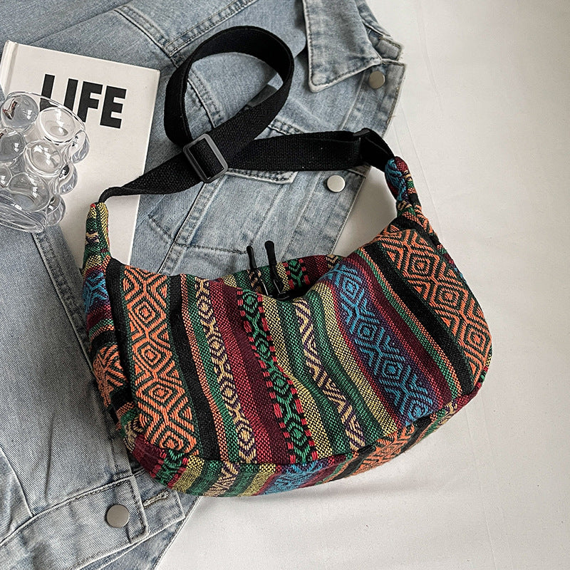 Artisan-Inspired Textured Crossbody Bag